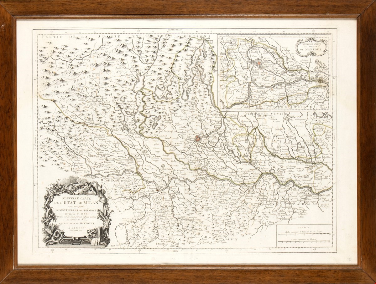 Nouvelle Carte de l'Etat de Milan avec une partie du Montferrat, du Piemont et de la Suisse