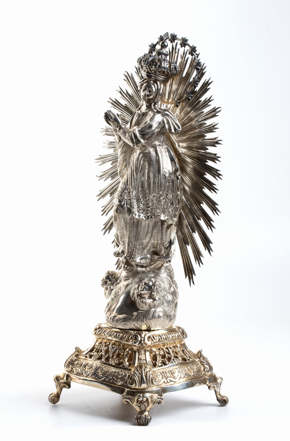 Gennaro Russo - Scultura Italiana in Argento Raffigurante la Vergine Immacolata