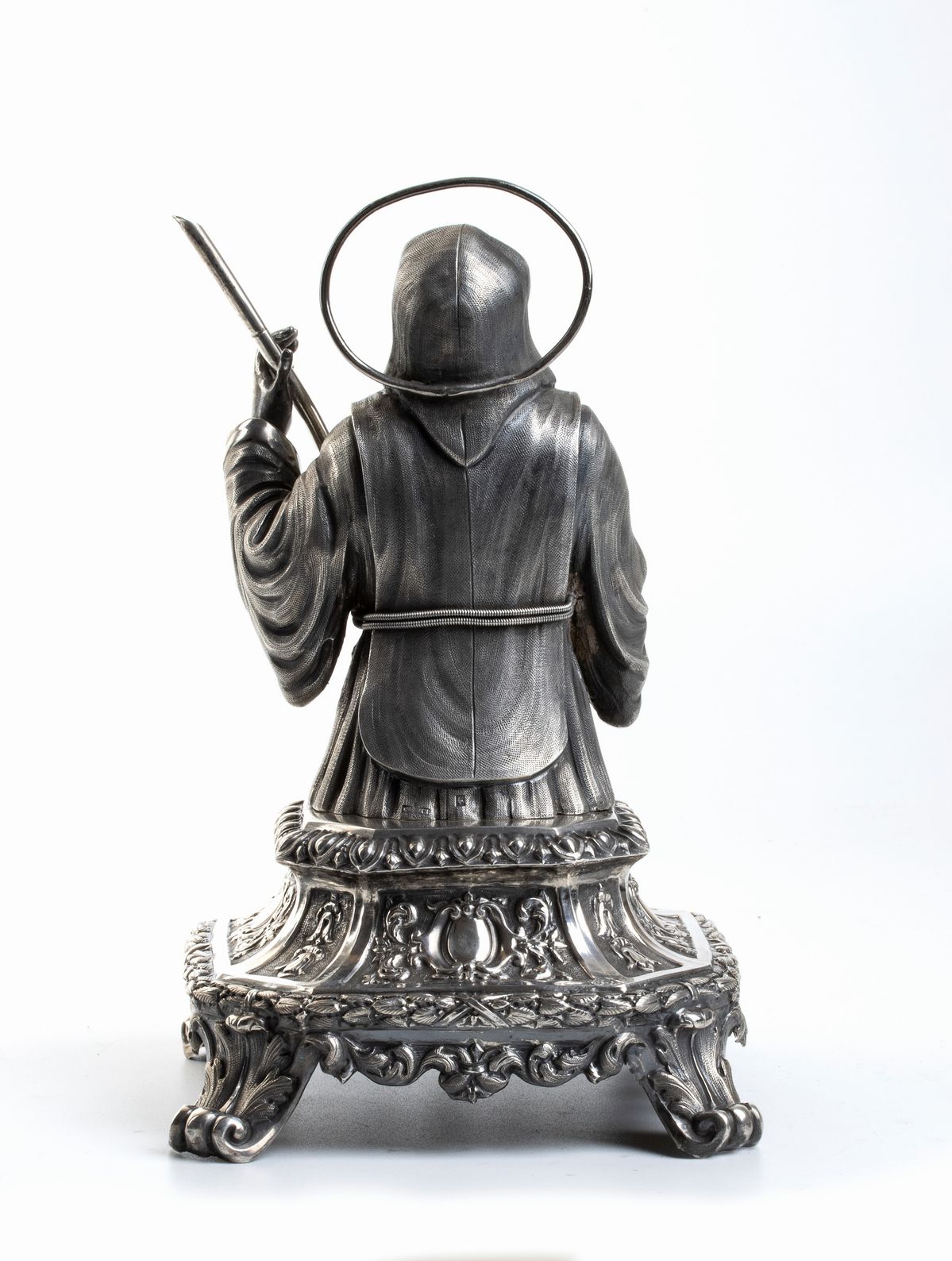 Francesco Saverio Rossi - Scultura Italiana in Argento Raffigurante San Francesco da Paola