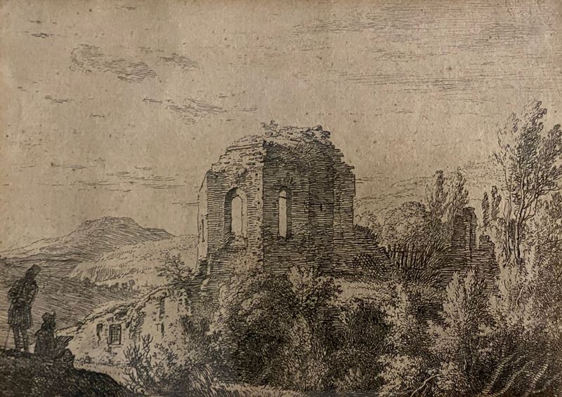 Paesaggio con rovine