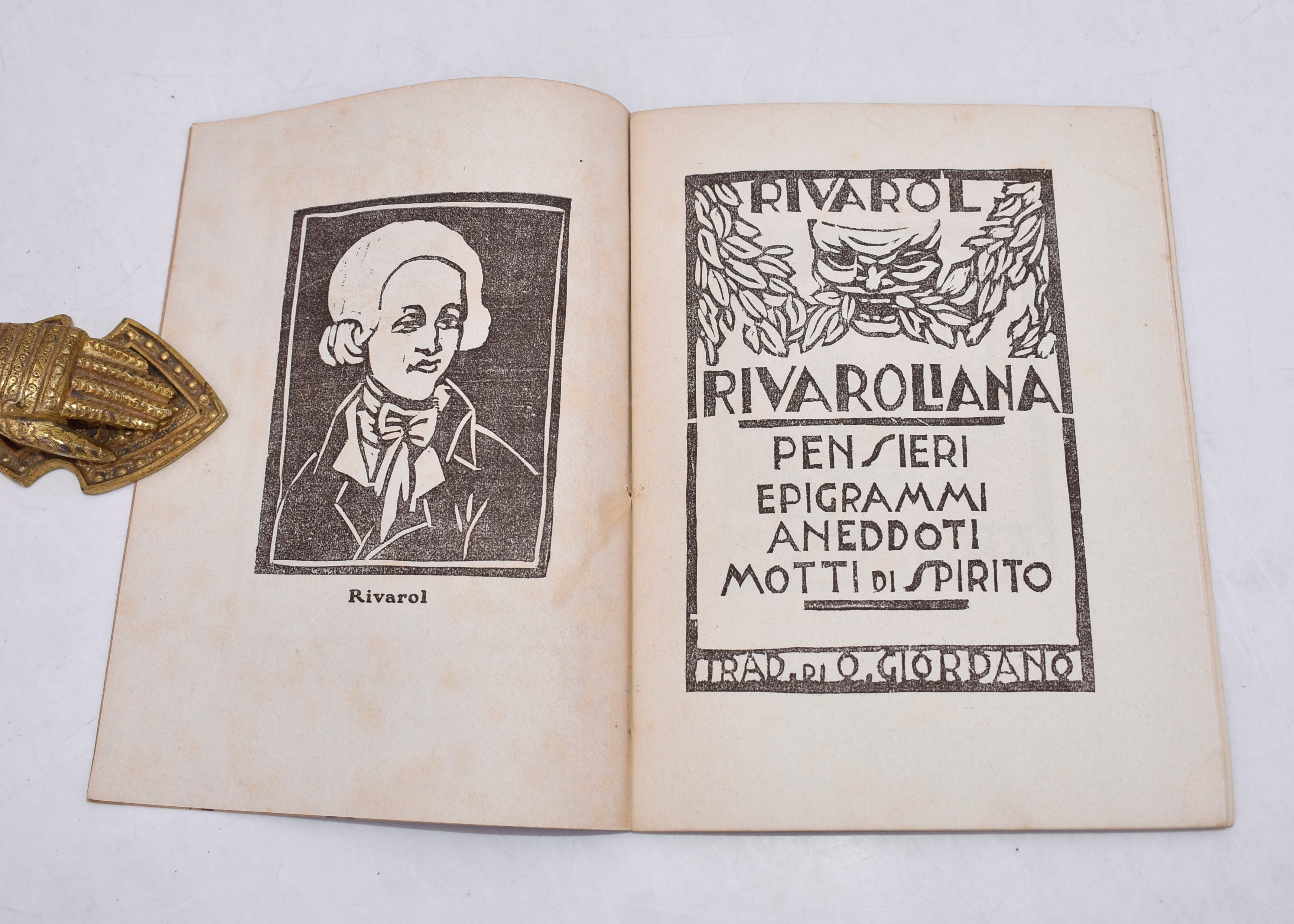 Rivarol. Rivaroliana. Pensieri, Epigrammi, Aneddoti, Motti di Spirito. 1920.