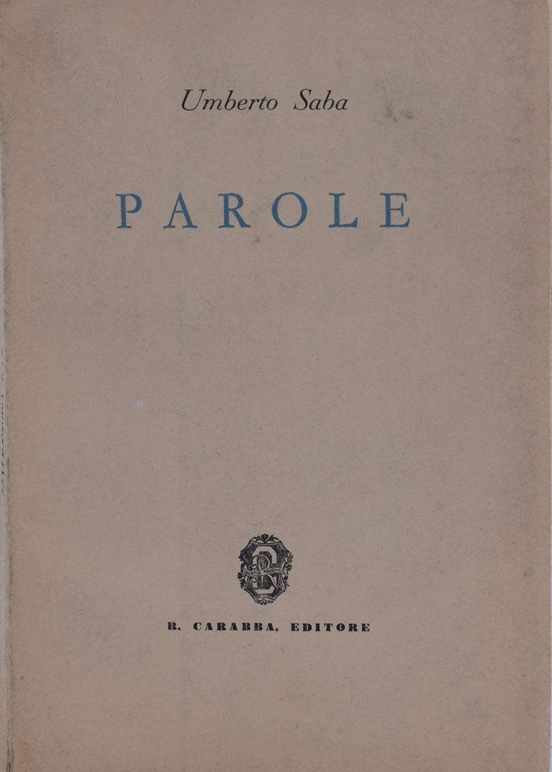 Saba, Umberto. Parole. 1934.