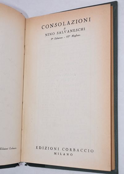 Salvaneschi, Nino. Consolazioni. 1940.