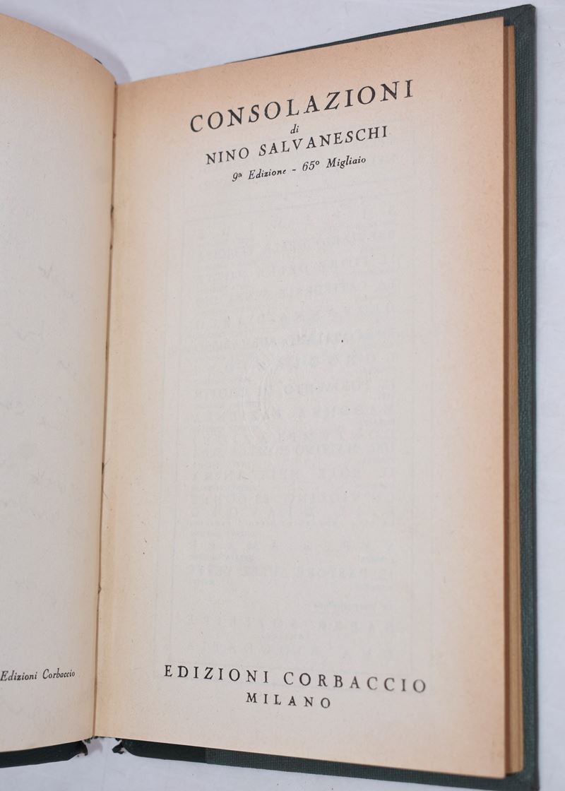 Salvaneschi, Nino. Consolazioni. 1940.