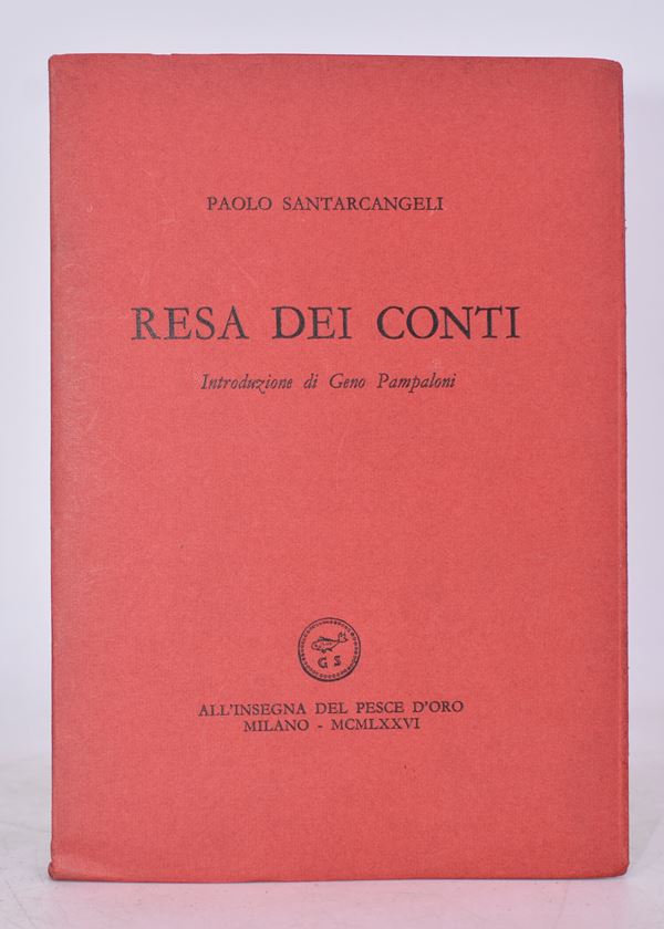 SANTARCANGELI, Paolo. RESA DEI CONTI. 1986.  - Auction Ancient and rare books, italian first editions of 20th century - Bertolami Fine Art - Casa d'Aste