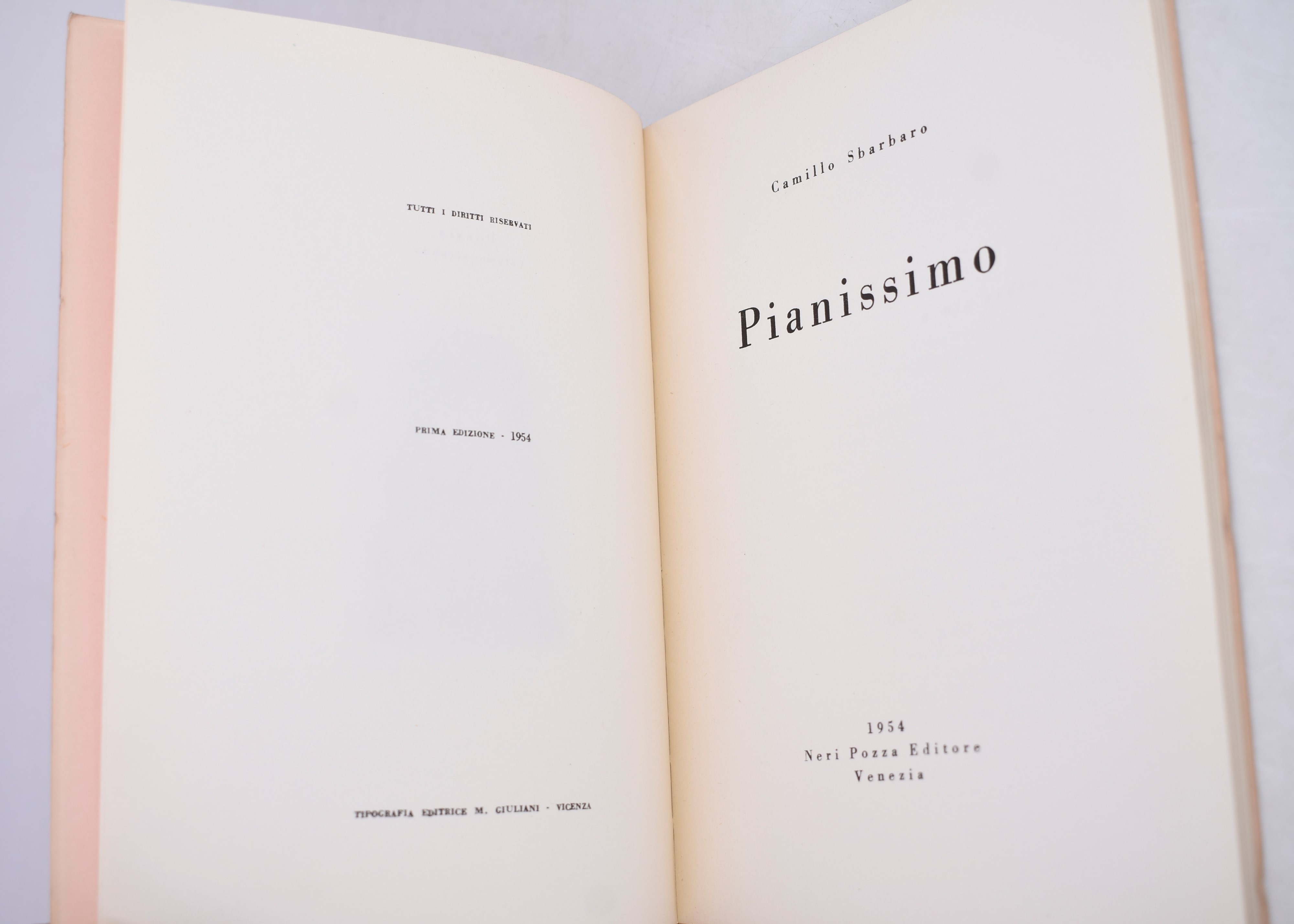 Sbarbaro, Camillo. Pianissimo. 1954.