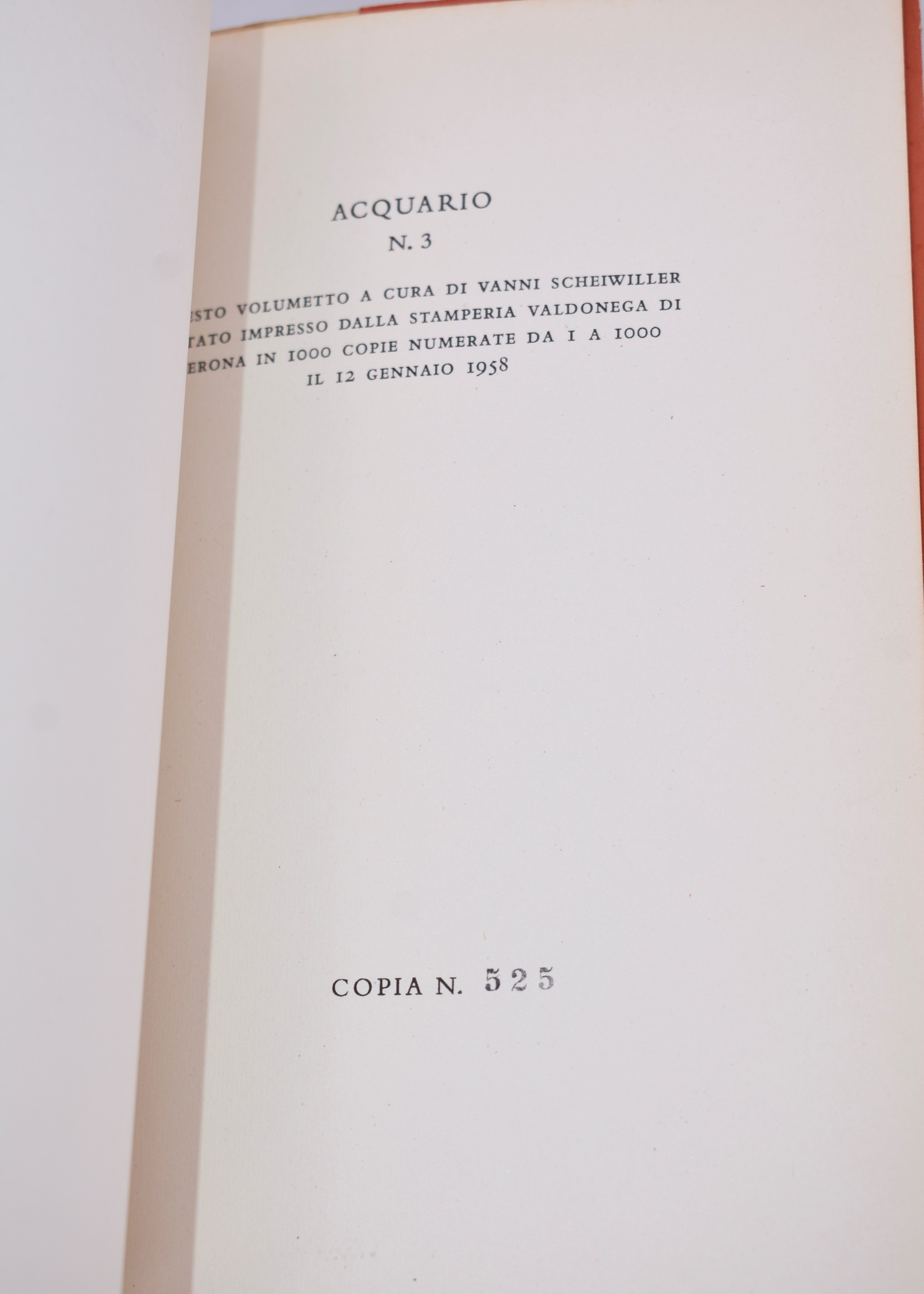 Sbarbaro, Camillo. Primizie. 1958.