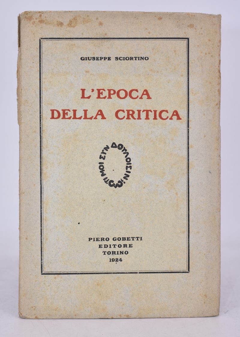 Sciortino, Giuseppe. L'epoca della Critica. 1924.