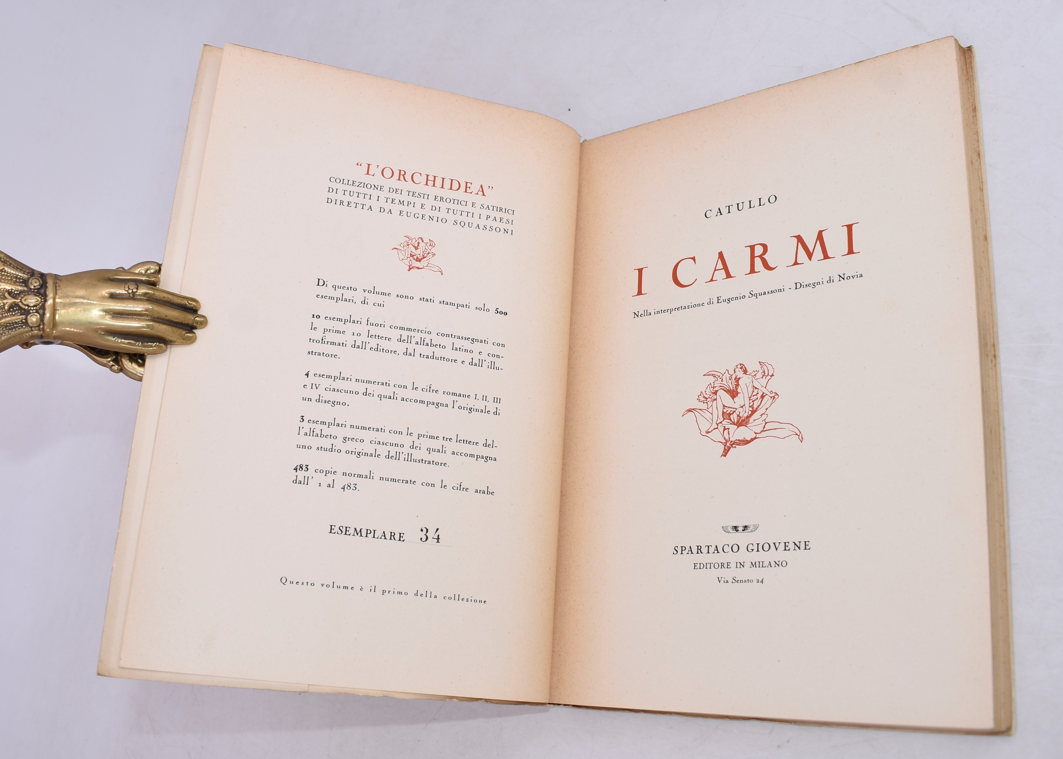 Squassoni, Eugenio (a Cura Di). Catullo: i Carmi. 1945.