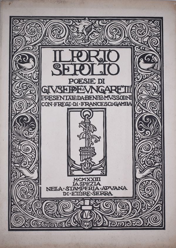 UNGARETTI, Giuseppe. IL PORTO SEPOLTO. POESIE. 1923.