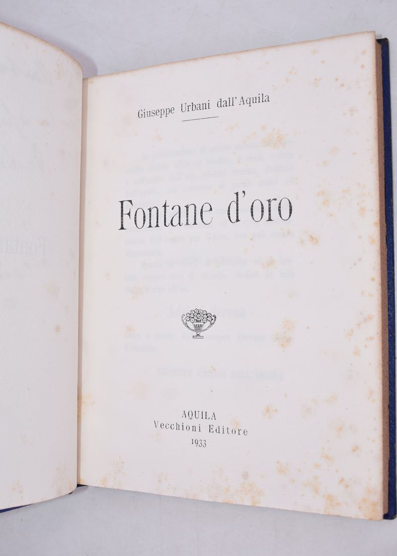 Urbani Dall'aquila, Giuseppe. Fontane D'oro. 1933.