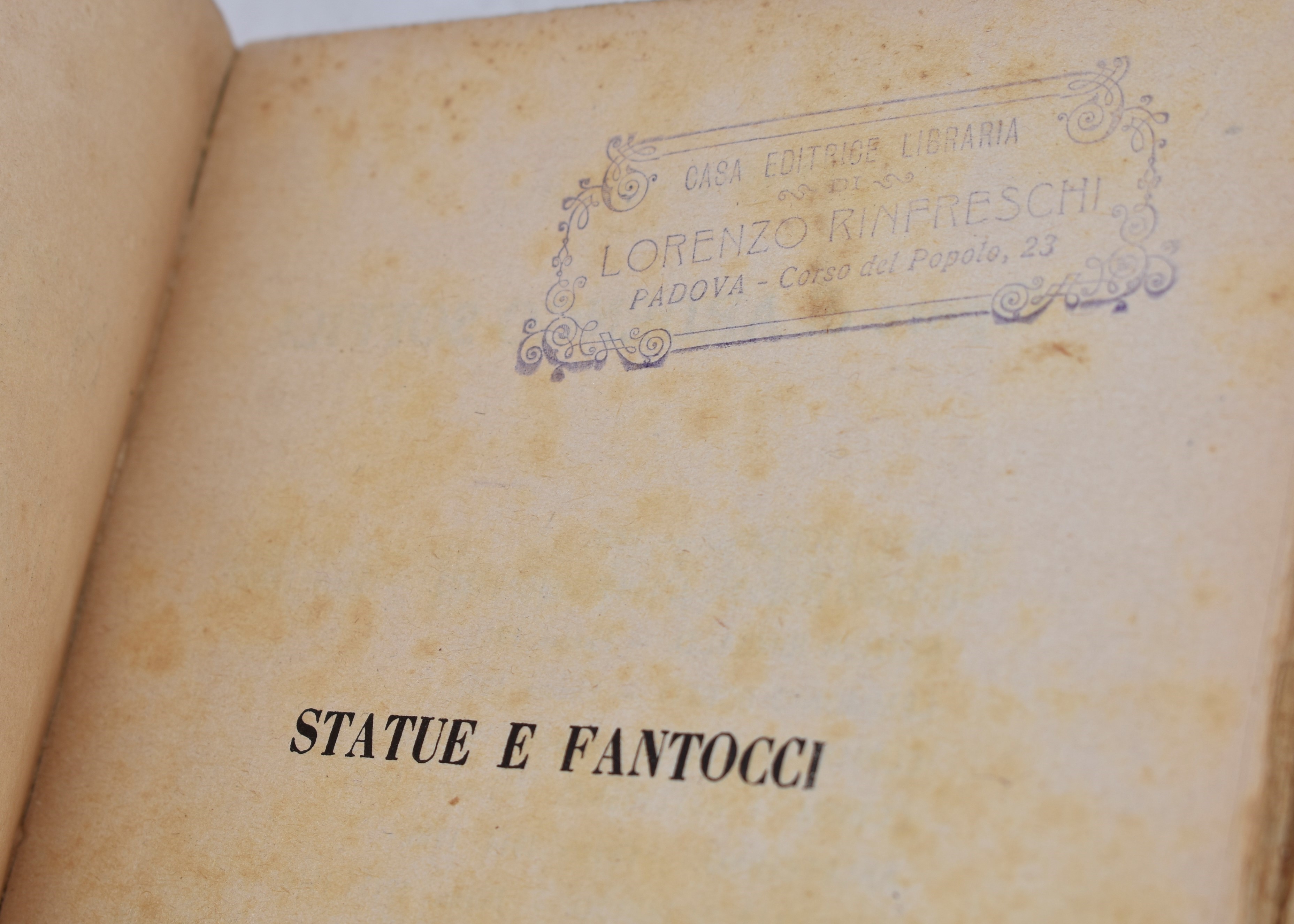 Soffici, Ardengo. Statue e Fantocci. Scritti Letterari. 1919.