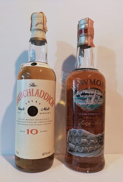Bowmore Cask Strength Single Malt Scotch Whisky - Bruichladdich 10 Year Old Single Malt Scotch Wh...