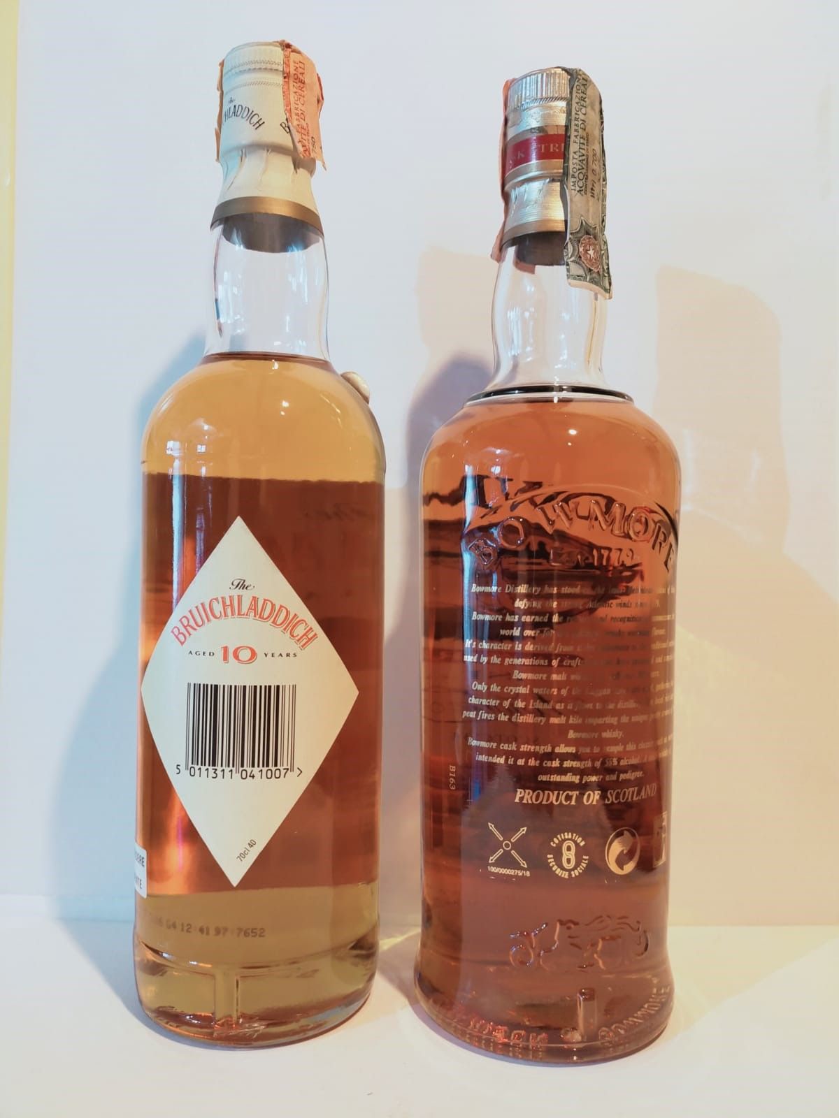 Bowmore Cask Strength Single Malt Scotch Whisky - Bruichladdich 10 Year Old Single Malt Scotch Wh...