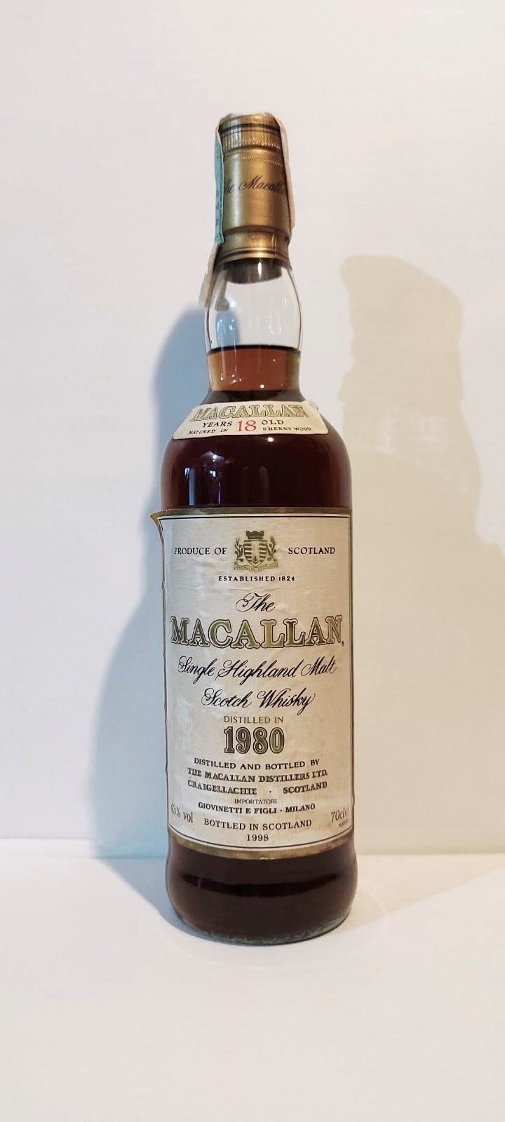 The Macallan, 18 Year Old Single Malt Scotch Whisky 1980