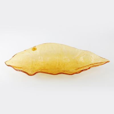 Vasca in Vetro Giallo di Murano a Foglia Stilizzata
