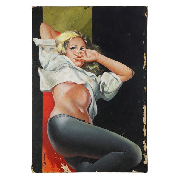 Poster di ''un killer da 1000 $''  (metà anni '60)  - dipinto a tempera su cartone - Asta Smart Auction: arredo, dipinti, sculture, argenti e altro a prezzi vantaggiosi - Bertolami Fine Art - Casa d'Aste