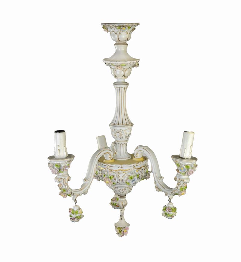 Lampadario in Ceramica Capodimonte
