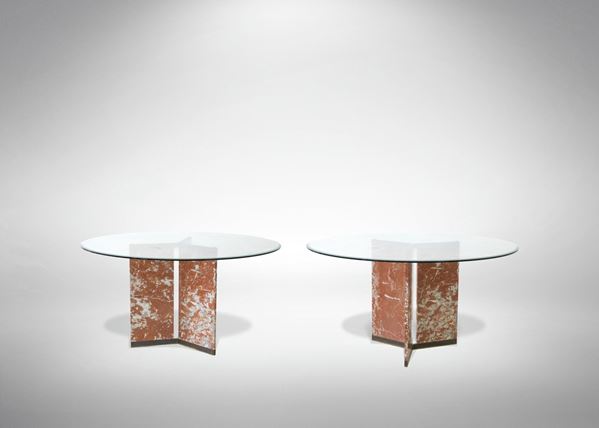 Coppia di tavolini in marmo vintage