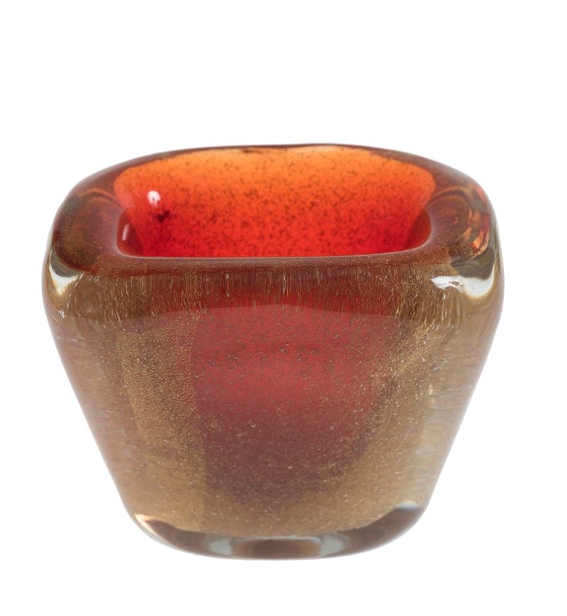 Carlo Scarpa Venezia, 1906 - Sendai, 1978 - Piccolo Vaso di Murano Arancione di Carlo Scarpa