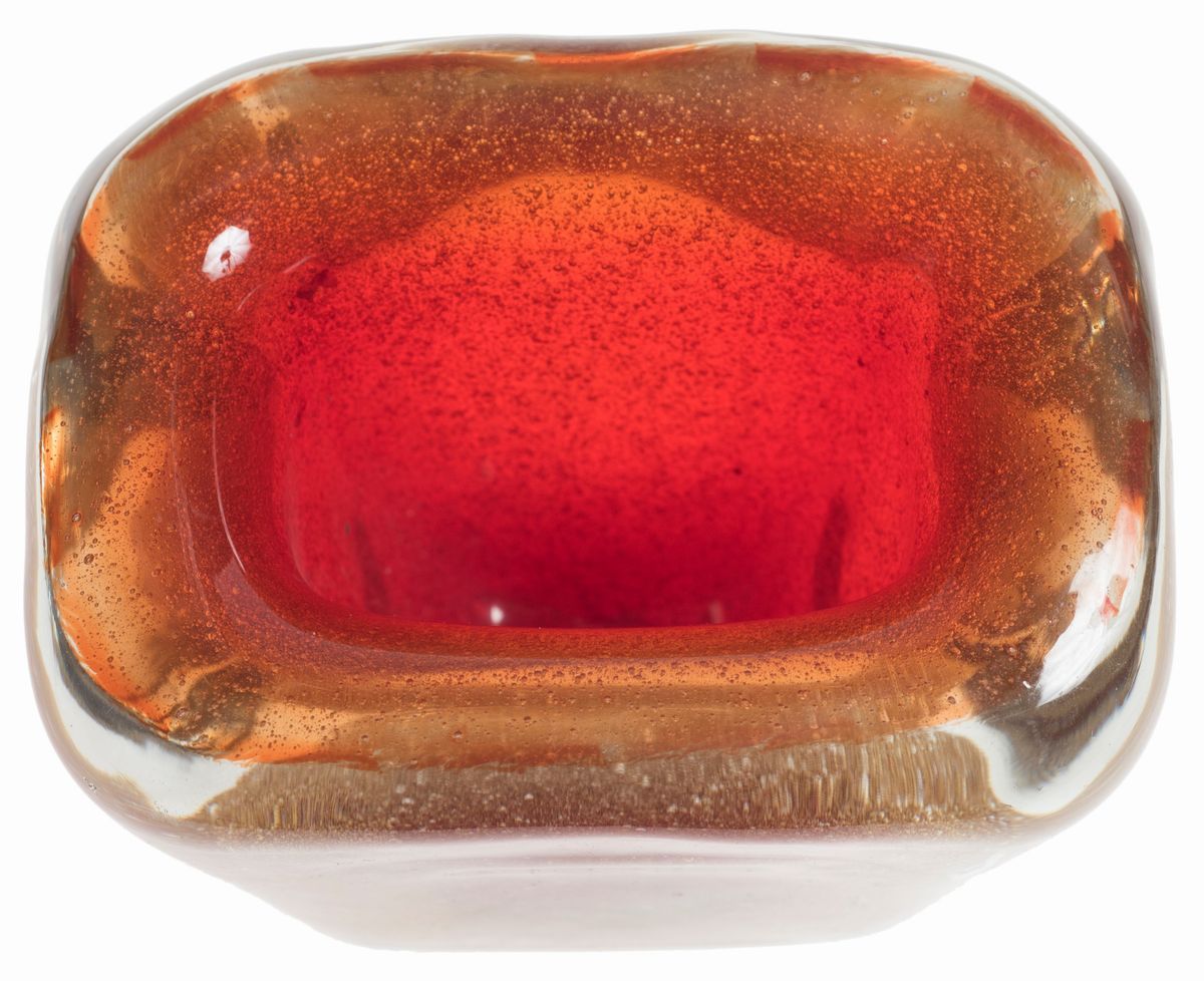 Carlo Scarpa Venezia, 1906 - Sendai, 1978 - Piccolo Vaso di Murano Arancione di Carlo Scarpa