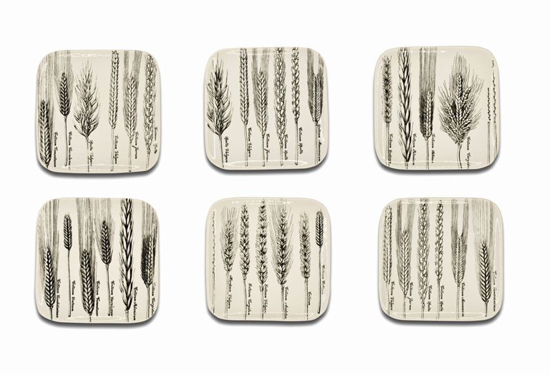 Piero Fornasetti Milano, 1913 - 1988 - Sei Piatti "serie Spikes" di Piero Fornasetti