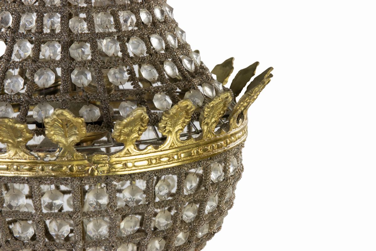 Lampadario a Bracci in Stile Impero Francese, Francia Inizio XX Secolo