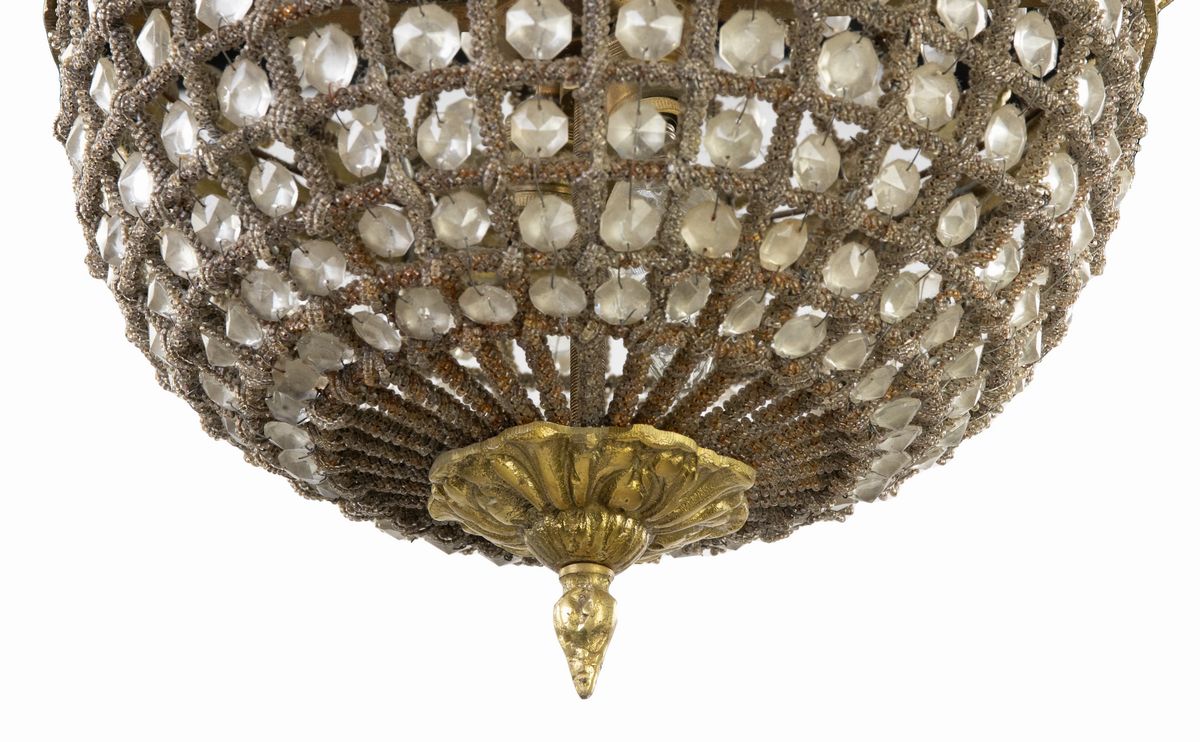Lampadario a Bracci in Stile Impero Francese, Francia Inizio XX Secolo