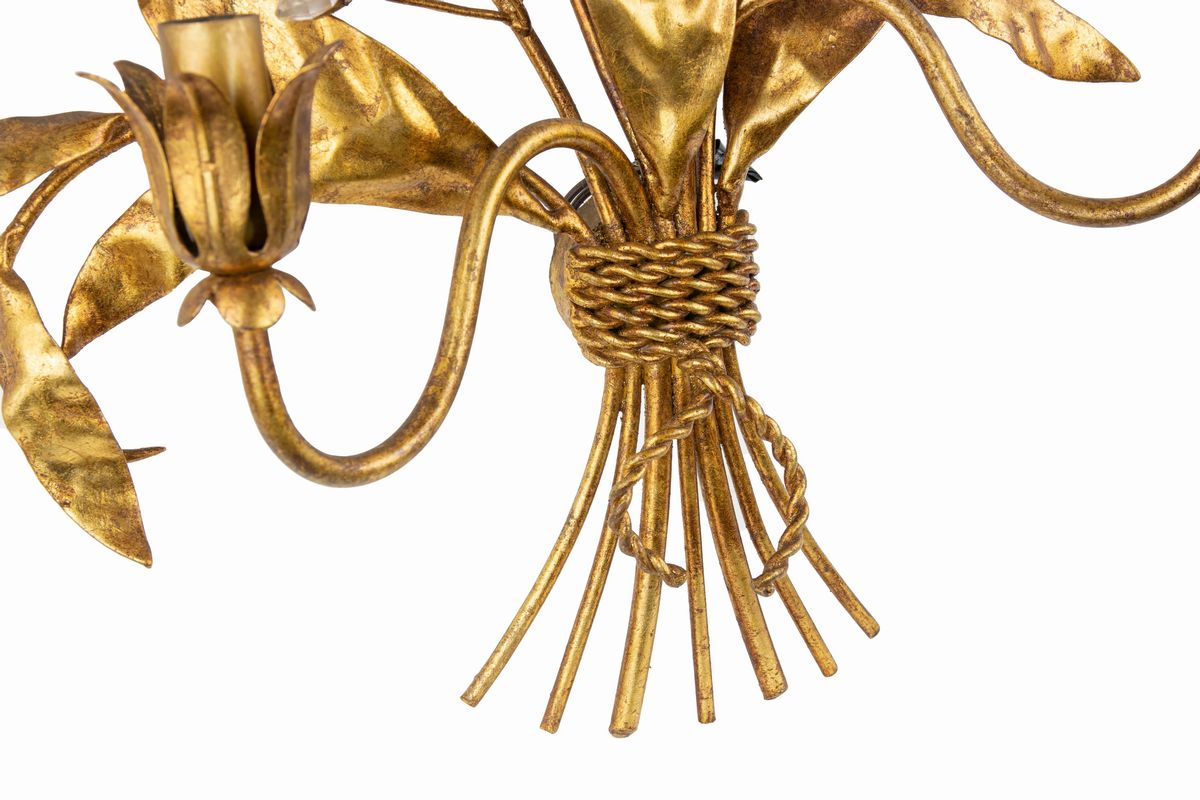 Lampada a Mensola in Ottone Dorato nello Stile di Hans Kogl