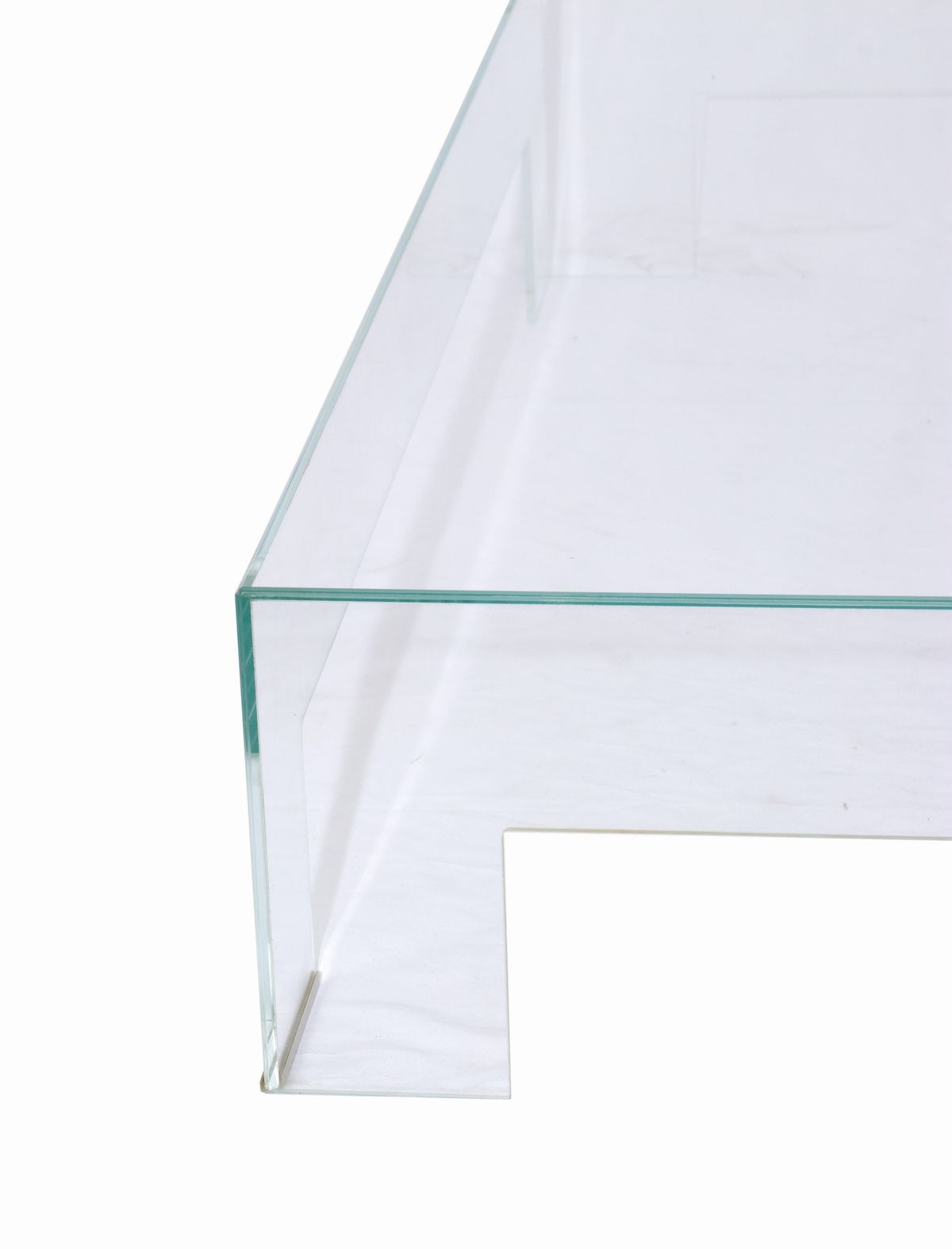 Large Square Coffee Table in Transparent Glass