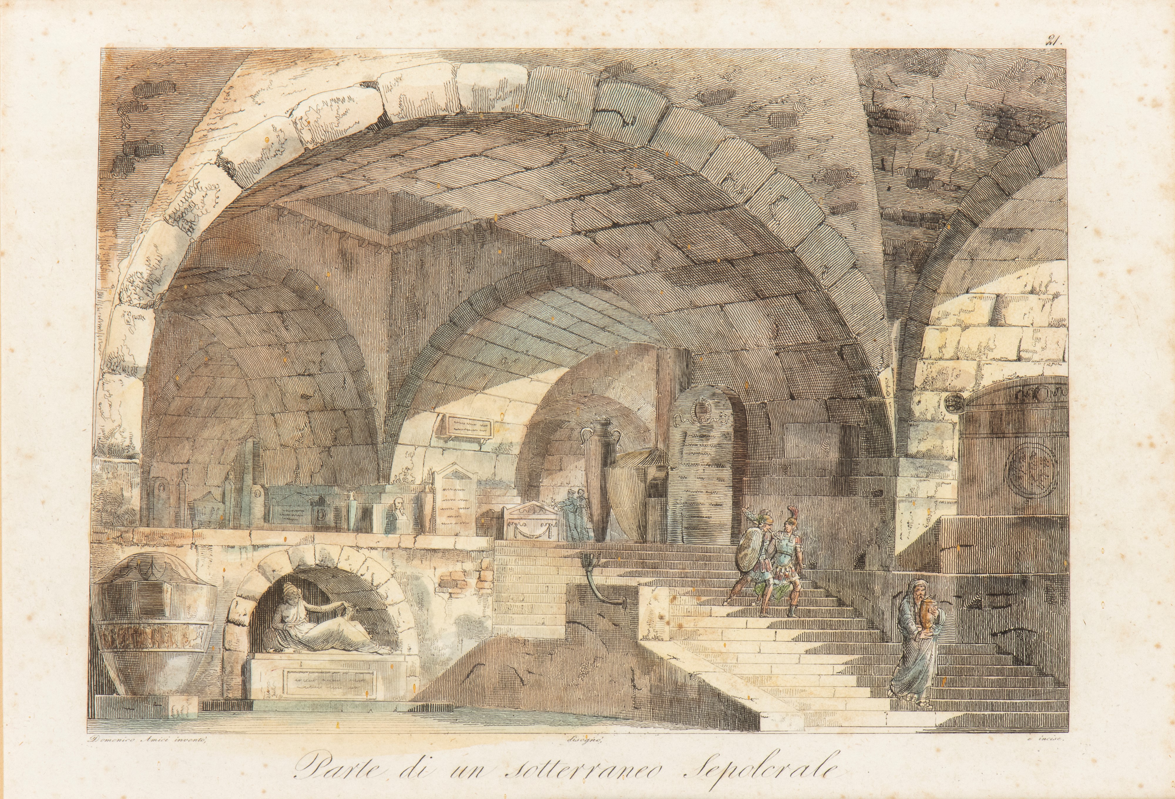 Lotto di due incisioni con soggetti romani