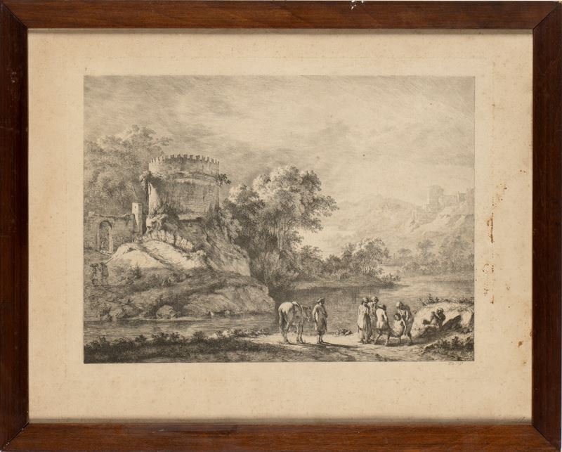 Jean Jacques De Boissieu - Paesaggio con il Salvataggio Dall'acqua