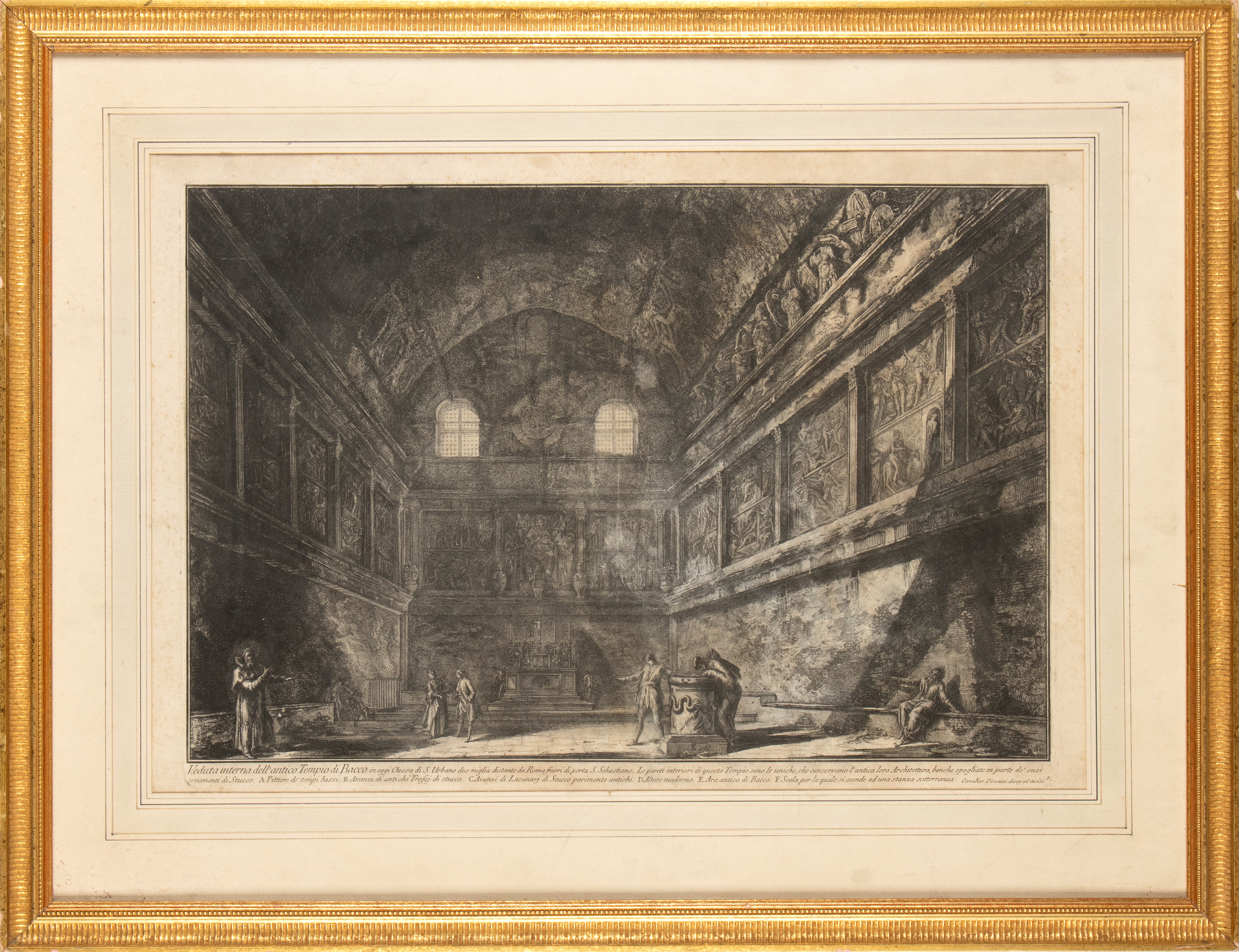 Giovanni Battista Piranesi - Veduta Interna Dell'antico Tempio di Bacco in Oggi Chiesa di S. Urba...