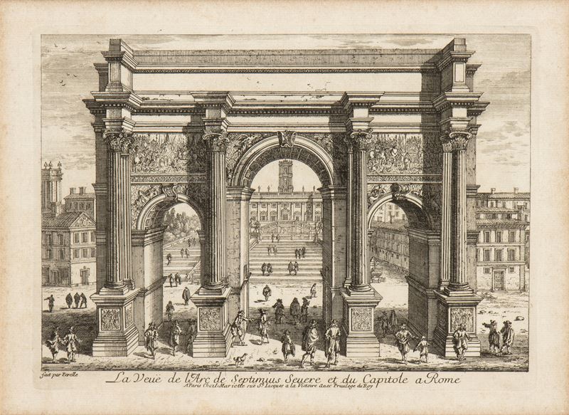 Gabriel Perelle - La Vue De L'arc De Septimius Severe Et Du Capitole a Rome