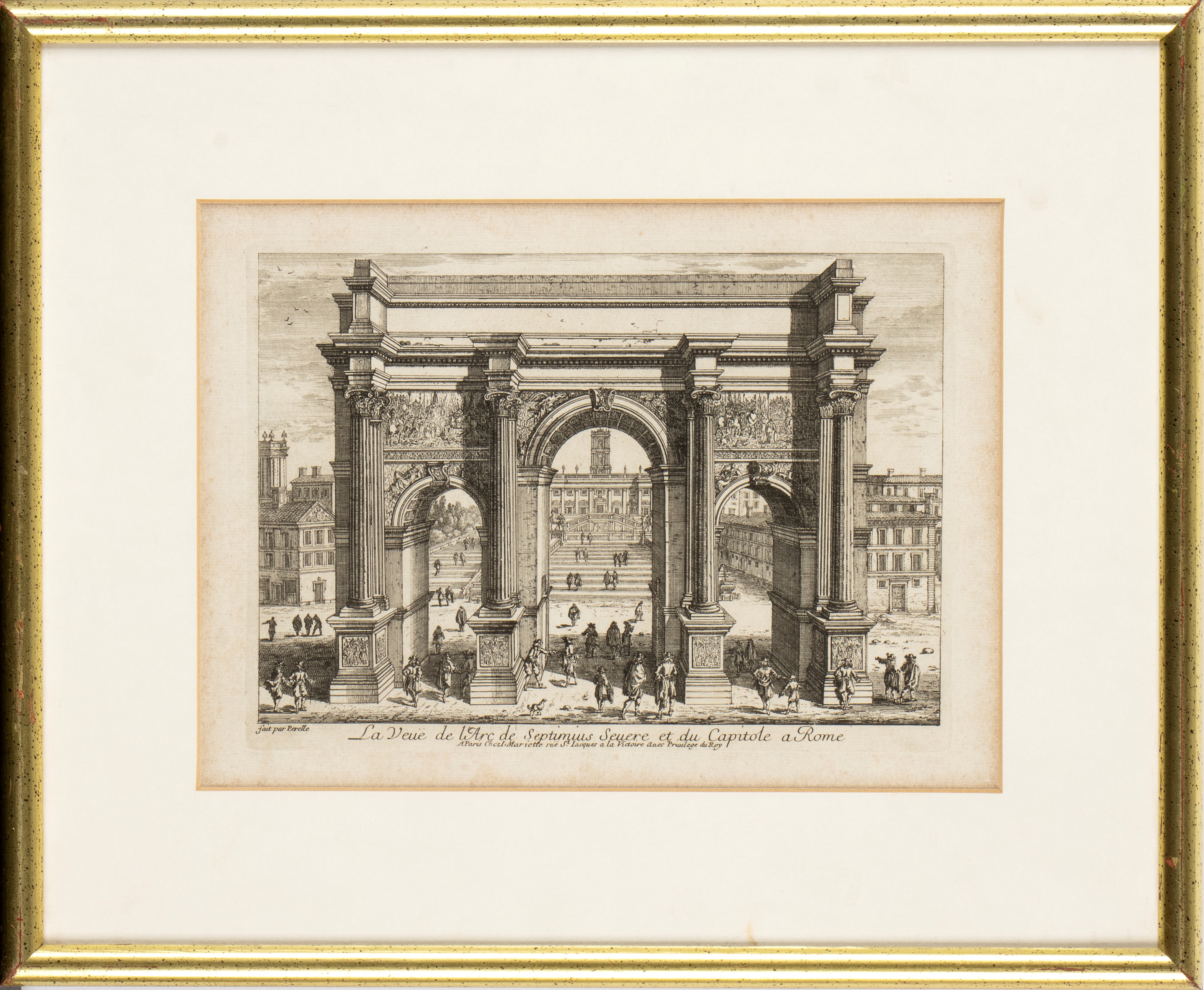 Gabriel Perelle - La Vue De L'arc De Septimius Severe Et Du Capitole a Rome