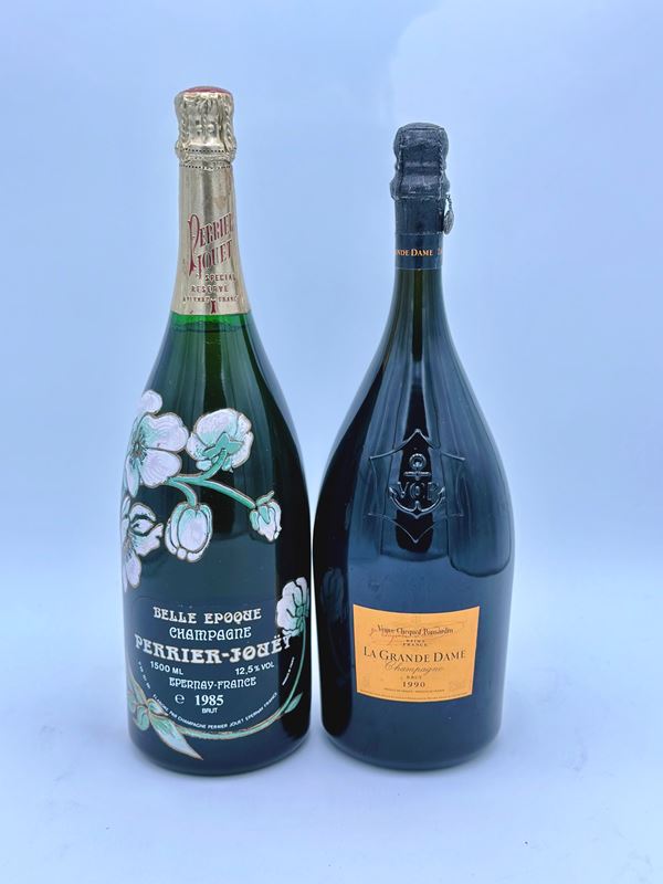 Perrier-Jouët, Belle Èpoque Fleur de Champagne Brut 1985 - Veuve Clicquot, La Grande Dame 1990