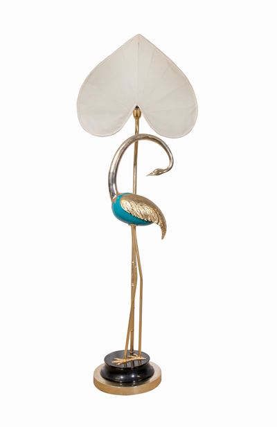 Lampada Vintage con Fenicottero Turchese e Oro