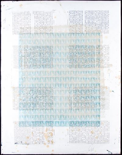 Foglio di prova, Toscana: 2 centesimi azzurro chiaro, certificazione Luigi Guido (1851)