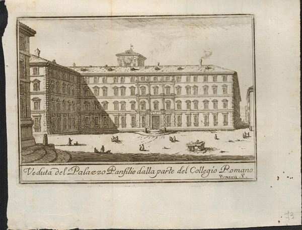 Giovanni Battista Piranesi - Veduta del Palazzo Panfilio dalla parte del Collegio Romano