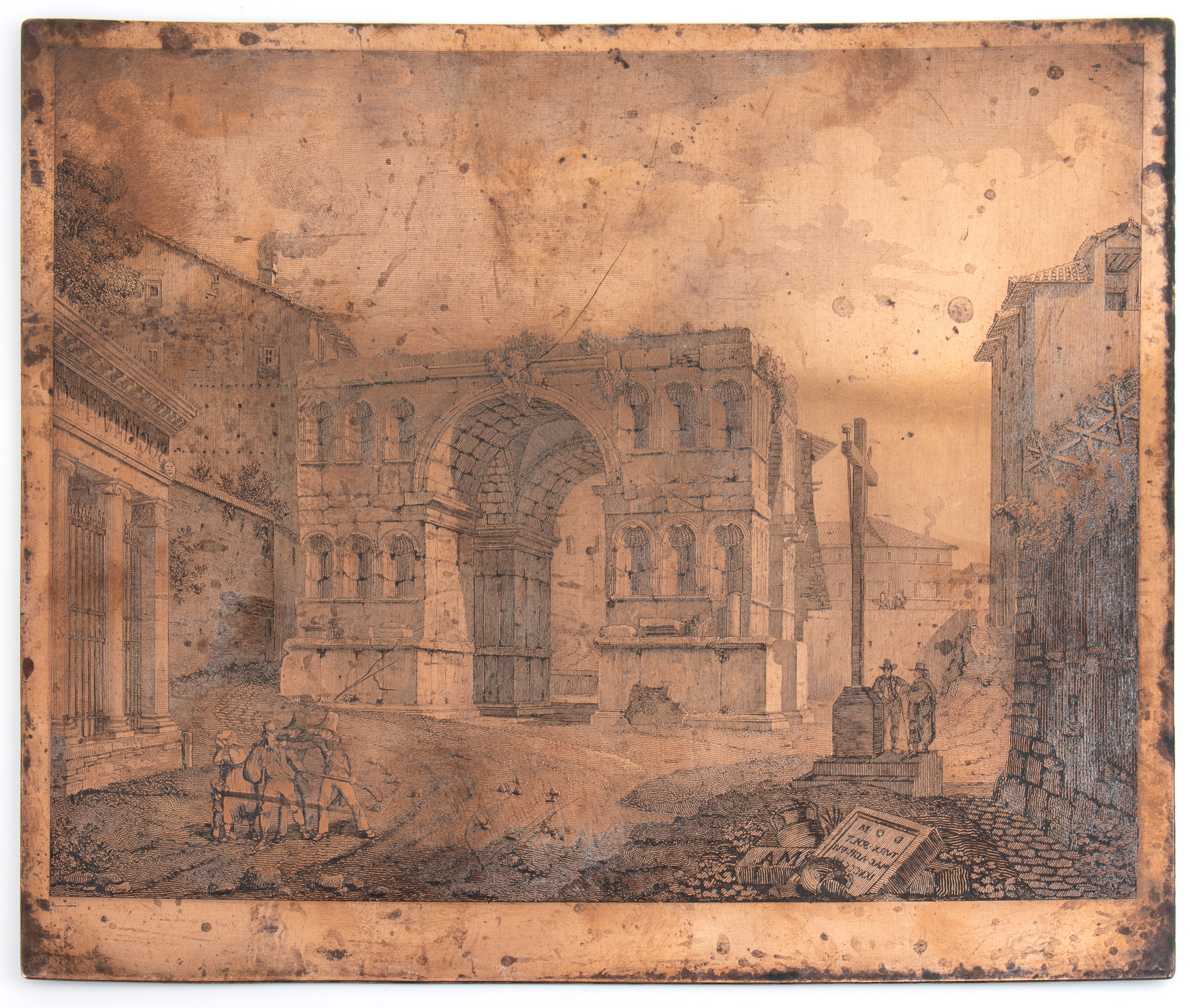 Lotto di tre matrici con le vedute di Roma