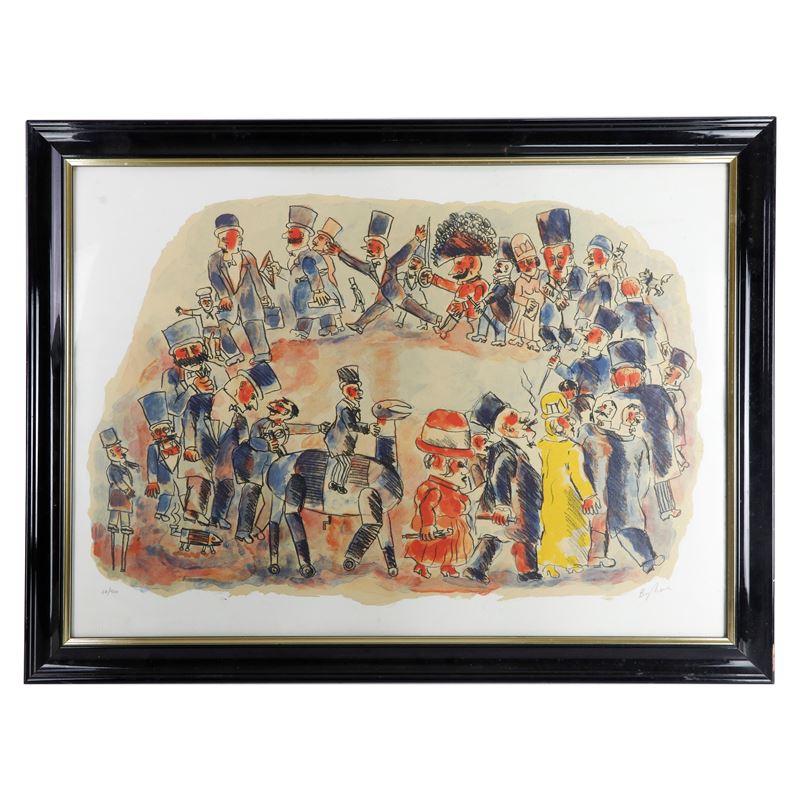 Franz Borghese - Processione con Cavallo, Multiplo su Carta