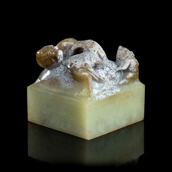 A LARGE JADE SEAL