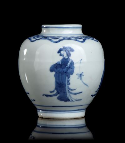 Piccola Giara in Porcellana 'bianco e Blu'