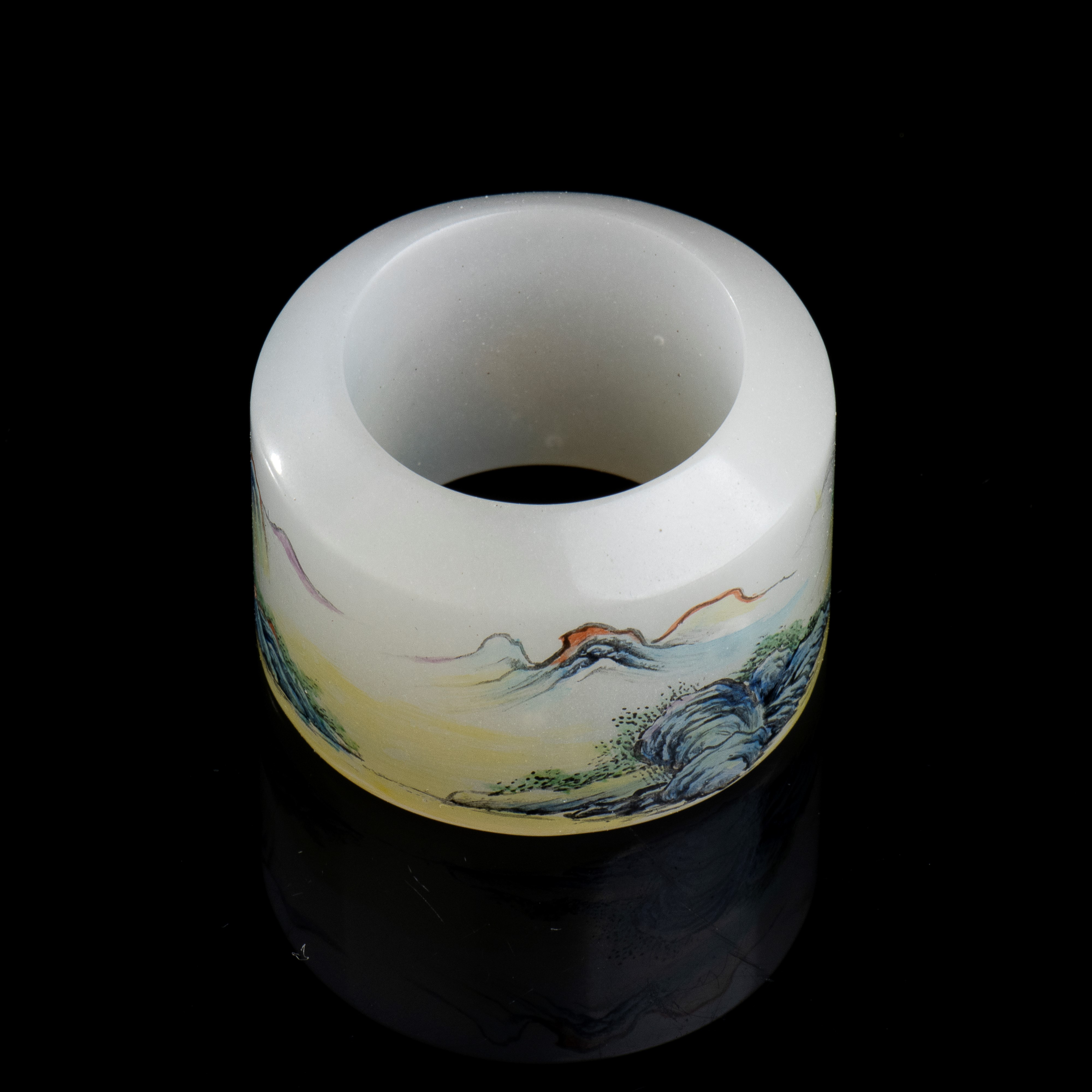 ANELLO DA ARCIERE IN VETRO DIPINTO