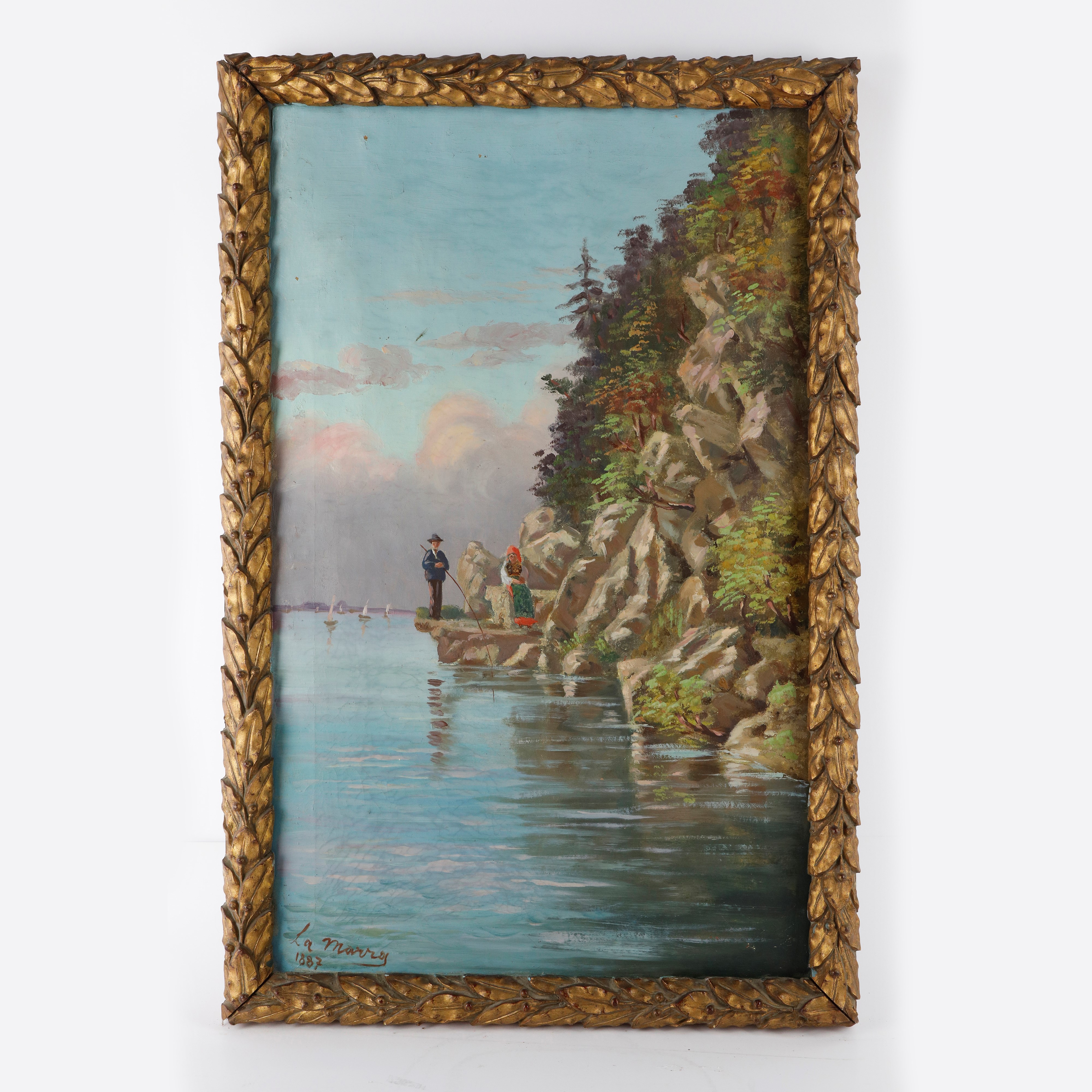 Lotto di tre dipinti a soggetti e misure differenti