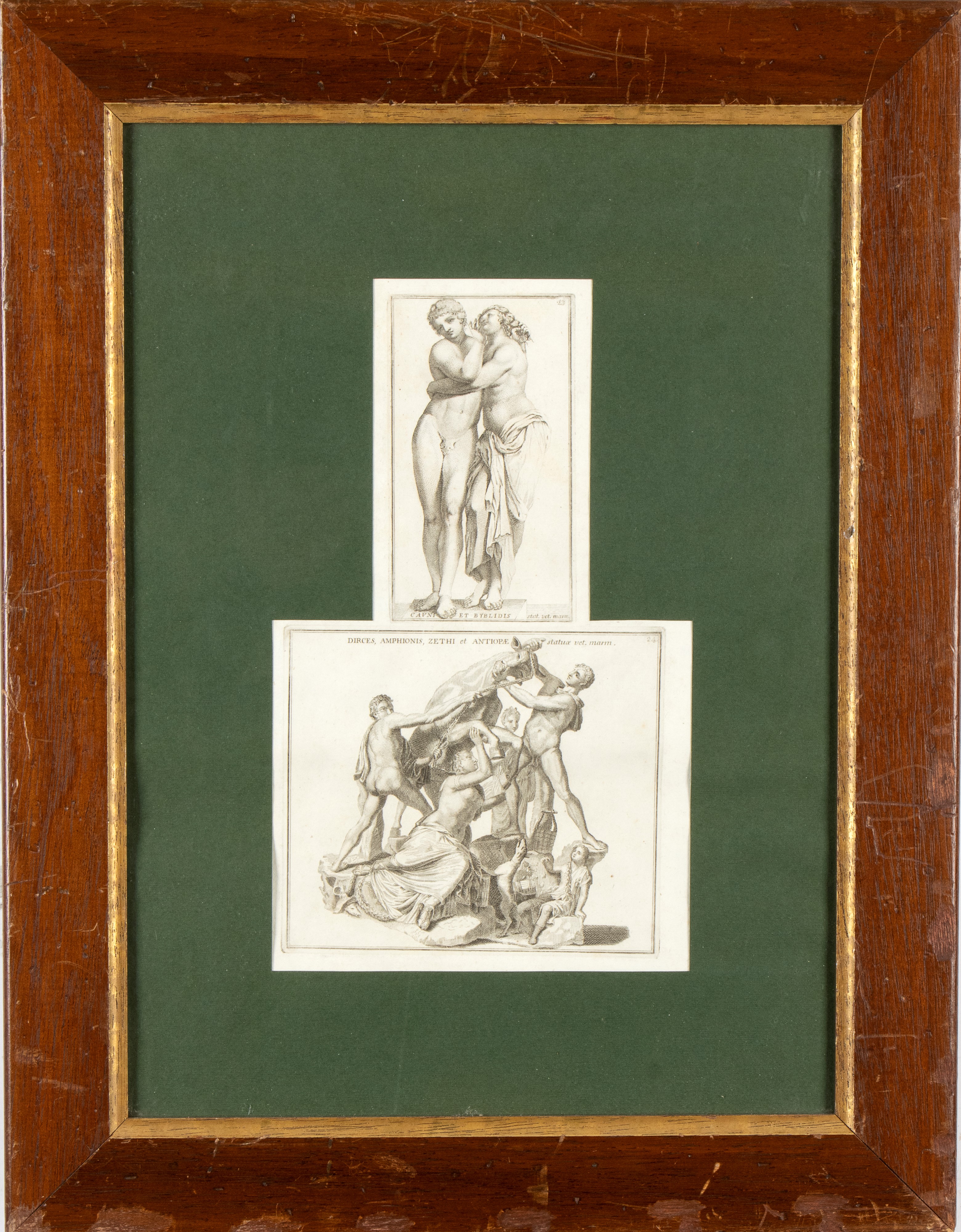 Lotto di 4 incisioni raffiguranti monumenti di Roma