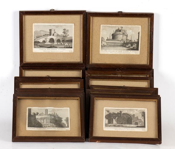 Domenico Pronti : Lot of 16 engravings with Roman views  - Auction Old Master and Modern Prints, Matrices, Maps, Photography - Bertolami Fine Art - Casa d'Aste