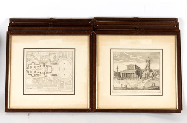 Lot of 10 engravings depicting churches and basilicas of Rome  - Auction Old Master and Modern Prints, Matrices, Maps, Photography - Bertolami Fine Art - Casa d'Aste