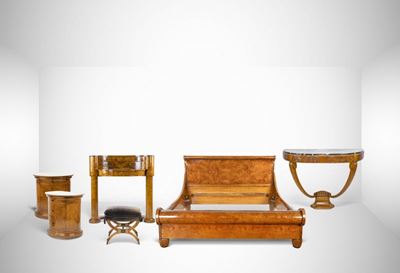 Un'elegante Camera da Letto Biedermeier, Attribuita a Joseph Ulrich Danhauser.