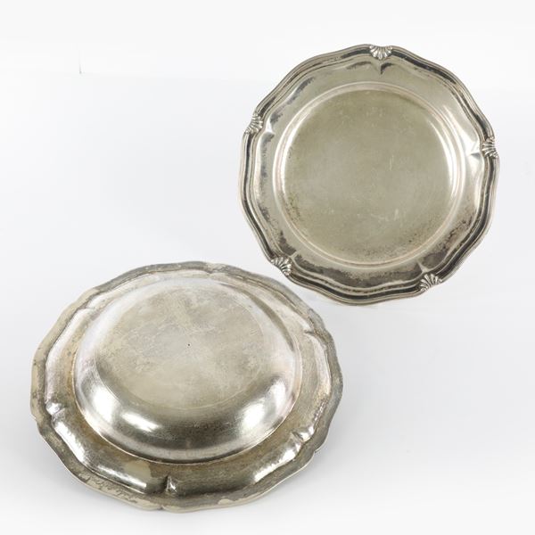 Lot of 2 800/1000 silver plates  (second half of the 20th century)  - Auction Smart Auction: furniture, paintings, sculptures, silver and more at affordable prices - Bertolami Fine Art - Casa d'Aste